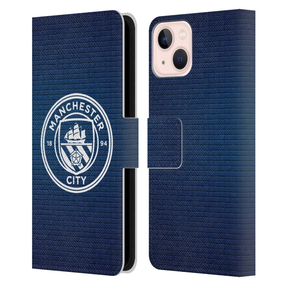 MANCHESTER CITY FC マンチェスターシティFC - Obsidian Tile White Mono レザー手帳型 / Apple iPhoneケース - PGS